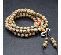 Bodhi Seeds with Lines Round Wood Beads - 108 Beads - Mala Prayer Beads - 6mm