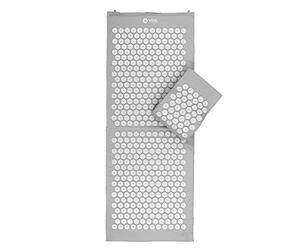 Bodhi VITAL Acupressure Mat Set XL, Massage Mat & Cushion Including Bag, Pin Cushion for Self-Massage, Relaxation Mat for Neck and Back Pain, Fake Mat for Home, Stone Grey