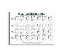Bodhi2000 28 Day Tai Chi Challenge Poster, Gentle Home Fitness Chart | Low Impact Balance & Flexibility Training, Perfect Wellness Decor for Seniors & Beginners C 20cm
