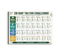 Bodhi2000 28 Day Tai Chi Challenge Poster, Gentle Home Fitness Chart | Low Impact Balance & Flexibility Training, Perfect Wellness Decor for Seniors & Beginners B 20cm