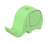 Bodhi2000 3D Printed Elephant Phone Stand, 2-in-1 Multifunctional Desktop PLA Pen Holder, Stable Horizontal Vertical Hands-Free Mobile Holder for Home Office Study Desk Organiser Green