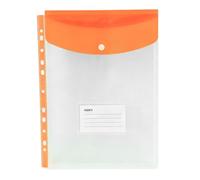 Bodhi2000 A4 11 Hole Binder Pockets Plastic Expanding File Folders Snap Closure Document Holder Transparent Label Slot for Office Storage Orange Vertical Payment