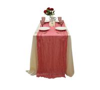 Bodhi2000 Cheesecloth Table Runner, Boho Rustic Gauze Fabric for Wedding Reception, 35x118 Inch Sheer Tablecloth, Soft Farmhouse Decoration for Holiday Party, Sage Green H M