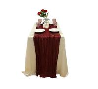 Bodhi2000 Cheesecloth Table Runner, Boho Rustic Gauze Fabric for Wedding Reception, 35x118 Inch Sheer Tablecloth, Soft Farmhouse Decoration for Holiday Party, Sage Green I M