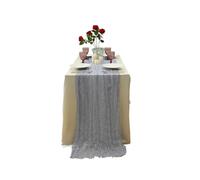 Bodhi2000 Cheesecloth Table Runner, Boho Rustic Gauze Fabric for Wedding Reception, 35x118 Inch Sheer Tablecloth, Soft Farmhouse Decoration for Holiday Party, Sage Green F M
