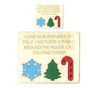 Bodhi2000 Christmas Decoration Hide Seek Toy Adult Christmas Game 2 Pcs Hide Seek Set Christmas Wooden Family Game Toy Interactive Xmas Blocks Sets