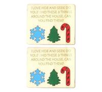 Bodhi2000 Christmas Decoration Hide Seek Toy Adult Christmas Game 2 Pcs Hide Seek Set Christmas Wooden Family Game Toy Interactive Xmas Blocks B