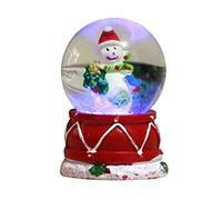 Bodhi2000 Christmas Snow Globe with Colorful Lighting Christmas Tree Santa Claus Snowman Glass Ball Ornament Decorative