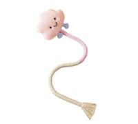 Bodhi2000 Cotton Rope Cat Toy, Silent Plush Cloud Carrot Cheese Chew Toy for Indoor Cats Teething Relief, Durable Woven Stuffed Animal Interactive Play Fetch, 50cm Long Tail, Multicolored Pink