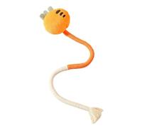 Bodhi2000 Cotton Rope Cat Toy, Silent Plush Cloud Carrot Cheese Chew Toy for Indoor Cats Teething Relief, Durable Woven Stuffed Animal Interactive Play Fetch, 50cm Long Tail, Multicolored Orange