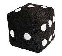 Bodhi2000 Dice Pillow Adult Collectible Cushion Simulation Dice Plush Pillow Cubic Cube Cushion Stuffed Sofa Back Support Office Car Bedroom Decor Pillow Black 20x20cm