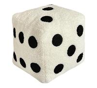 Bodhi2000 Dice Pillow Adult Collectible Cushion Simulation Dice Plush Pillow Cubic Cube Cushion Stuffed Sofa Back Support Office Car Bedroom Decor Pillow White 20x20cm