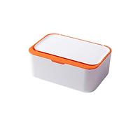 Bodhi2000 Face Covers Storage Organizer Case Flip Lid Design Wet Tissue Box dirty-proof PP Baby Wipes Paper Dispenser Napkin Case Home Decor Portable Mask Bags for Home Office Travel - Orange White