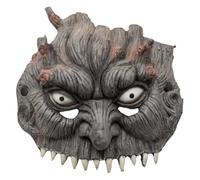 Bodhi2000 Halloween Tree Demon Mask Realistic Half Face Horror Cosplay Prop with Adjustable Strap, Creepy Ancient Forest Bark Costume Accessory for Adult Parties and Scary Events A