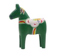 Bodhi2000 Hand Painted Swedish Dala Horse Figurine Set, Solid Wood Folk Art Tabletop Decor, Stable Base Red Green Nordic Wooden Horse Ornament for Home Housewarming Gift Green S
