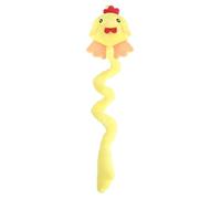 Bodhi2000 Interactive Plush Animal Cat Toy Long Tail Chew with Crinkle Noise Hanging Stuffed Fox for Indoor Cats Solo or Interactive Play Soft Yellow