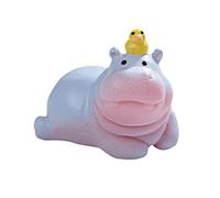 Bodhi2000 Miniature Hippo Ornament Miniature Hippopotamus Figurine Resin Hippo Sculpture for Shelves Desk Office Decoration D