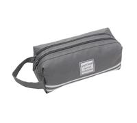 Bodhi2000 Oxford Pencil Case with Handle Double Layer Pen Pouch Large Capacity Stationery Bag for Students and Commuters Stationery Organizer Dark Gray