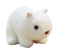 Bodhi2000 Plush Toys Soft Simulation Wombat Toy Lovely Vivid Expression Birthday Gift Stuffed Guinea Pig Animal Toy Girl Plushie Gifts for Boys Girls Children - White 18 cm