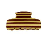 Bodhi2000 Vintage Style Hair Claw for Women, Wide Rectangular Striped Print Shark Clip, Non-Slip Teeth Thick Long Hair Accessory, Large Size PVC E