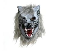 Bodhi2000 Werewolf Mask for Adults, Realistic Full Head Latex Animal Headgear with Fur, Ferocious Wolf Costume Accessory for Halloween Party, Haunted House, Cosplay PropsA