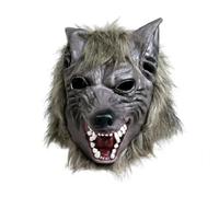 Bodhi2000 Werewolf Mask for Adults, Realistic Full Head Latex Animal Headgear with Fur, Ferocious Wolf Costume Accessory for Halloween Party, Haunted House, Cosplay PropsB