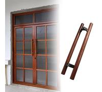 BODHIS Door Handle Wood Pull Handle for Front Door, Gate Handle Grip Bar Double Sided, Round Door Pulls for Exterior Interior,