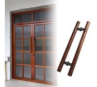 BODHIS Door Handle Wood Pull Handle for Front Door, Gate Handle Grip Bar Double Sided, Round Door Pulls for Exterior Interior,