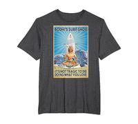 Bodhi's Surf Shop It's Not Tragic to Die Doing What You Lov T-Shirt, Men's Big and Tall, Dark Heather Grey, 5X Tall