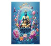 Bodhisattva 1000 Pc DIY Jigsaw Puzzle Lotus Faith Puzzles for Adults Teens Hard Challenging Team Building Stress Reducing Autumn Premium Quality Material 1000 PCS