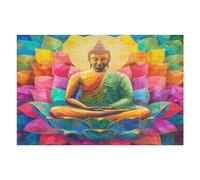 Bodhisattva 1000 Piece Complete Jigsaw Puzzle Set Lotus Faith Teens Beginners Educational Challenge Puzzle Fans Group Play Anniversary Fathers Thick Cardboard 1000 PCS