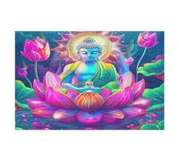 Bodhisattva 1000 Pieces Jigsaw Puzzle Lotus Faith For Men Educational Decompression Adults Anxiety Memory Care Mothers Valentines Premium 1000 PCS