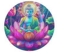 Bodhisattva 195 Piece Circular Puzzle Lotus Faith Animal Shape Premium Challenging Puzzle Decorative Finish Home Decor Gift Idea Relaxing Activity 195 PCS