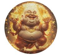 Bodhisattva 195 Piece Round Puzzle Lotus Faith Animal Shape Premium Home Decor Puzzle Family Activity Stress Relief Creative Challeng Educational Challenging 195 PCS