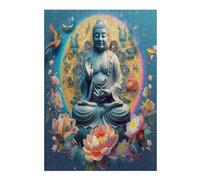 Bodhisattva 300 Piece Jigsaw Puzzle for Adults Lotus Faith Weekend Hobby Creative Challenge No Duplicate Pieces Ideal Retirement Gift 300 PCS