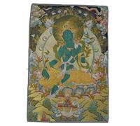 Bodhisattva Tara Tibetan Thangka Tapestry Embroidery Painting Handmade Buddhist Thangka Brocade for Bedroom Living Room Decor