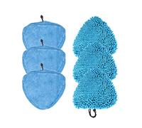 Bodhitree Pack of 6 Triangle Microfibre Mop Pads (3x Coral 3x Microfibre) Replacement Steam Cleaner Pads Tie Fixing Reusable Washable Floor Steamer Pads/Cloths compatible with most brands and models