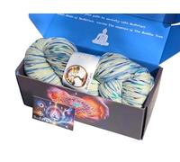 BodhiYarn Energy Yarn by Sunny Cat 90% Wool 10% Silk Hand Dyed Yarn - for Knitting, Crochet & Weaving - Medium Weight Soft Yarn with COA & Gift Box (100g / 435yd) (Spirit Rise)