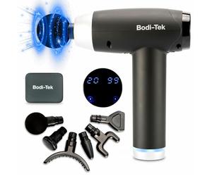 Bodi-Tek Massage Gun Deep Tissue, Muscle Percussion Massager with 20 Speeds, Quiet & Powerfull, LCD Touch Screen, 6 Heads for Shoulder Neck Body Back Relaxation, Powerful, Cordless, Rechargeable