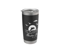 Bodie Island Lighthouse North Carolina Nature Lover Dolphins Stainless Steel Insulated Tumbler