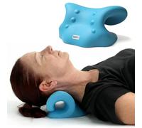 BODIFLX Cervical Stretcher, Cervical Traction Device for Pain Relief and Relaxation, Dowagers Hump and Posture Corrector, Chiropractic Cervical Pillow for Spine Alignment, Polyurethane Foam, Blue