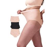 Bodily All-In Panty, Maternity, Postpartum & C-Section Underwear, 3 Pack, Black/Clay/Clay, L