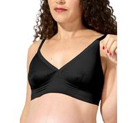 Bodily The Effortless Bra for Pregnancy, Postpartum & Nursing, Soft, Seamless, Stretchy & Wireless Pull-Down Maternity Bra, Black, L