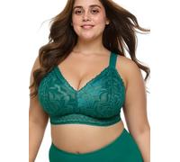Bodimoda Non-Wired Plus Size Bra with Extra-Wide Straps for Pain Relief | Full Coverage Support for C-E Cup, Smoothing Design, Sizes 38D-54D Green