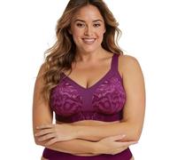 Bodimoda Plus Size Minimiser Bra for Women 5XL-8XL, Non-Wired Support Comfort Bra, 3cm Wide Straps for Back Pain Relief, Full Coverage Smoothing Lingerie, Jewel Magenta (48D-54D)