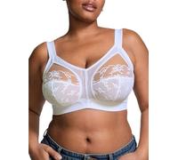 Bodimoda White Plus Size Bra L-8XL | High-Support Wireless Bra for Back Pain Relief | Wide Straps & Full Coverage Minimizer | Pure Comfort