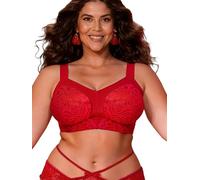Bodimoda Women's 5XL-8XL Problem-Solving Wire-Free Bra | Max Support Full Coverage Minimizer | Rare Design for Ultimate Comfort & Smooth Look | Red/Black