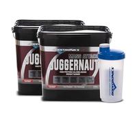 Boditronics Mass Attack Juggernaut Powder with FREE Shaker Weight Gainer Powder, All In One Muscle Mass Gainer, High Protein Powder 5g Creatine, BCAA, Glutamine and Beta Alanine (Strawberries & Cream)