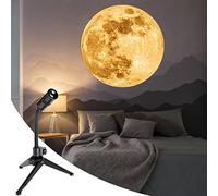 BODLYL Moon Projector Night Light, USB Powered 360 Degree Moon Lamp Romantic Atmosphere Night Light Projector for Bedroomr, Gift for Kids Moon Lover Couples Selfie Wall Ceiling Decor with Earth
