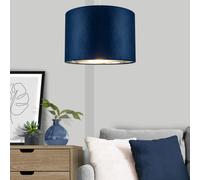 Bodmin Navy Silver Effect Round Lamp Shade (D)30Cm